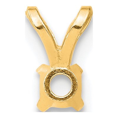 14K Yellow Gold Round 4-Prong Pendant Setting – view 3