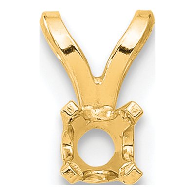 14K Yellow Gold Round 4-Prong Pendant Setting