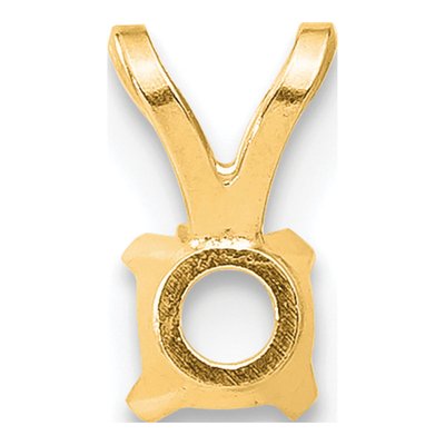 14K Yellow Gold Round 4-Prong Pendant Setting – view 3