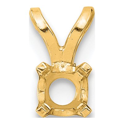 14K Yellow Gold Round 4-Prong Pendant Setting