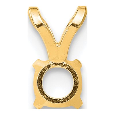 14K Yellow Gold Round 4-Prong Pendant Setting – view 3