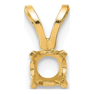 14K Yellow Gold Round 4-Prong Pendant Setting