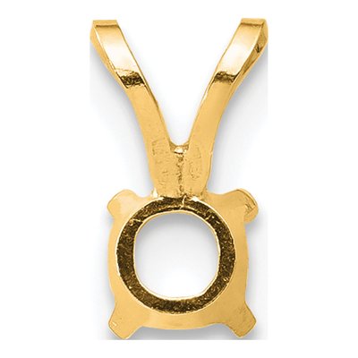 14K Yellow Gold Round 4-Prong Pendant Setting – view 3