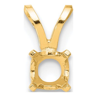 14K Yellow Gold Round 4-Prong Pendant Setting