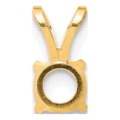 14K Yellow Gold Round 4-Prong Pendant Setting – view 3
