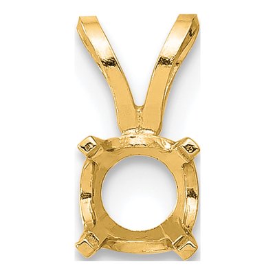 14K Yellow Gold Round 4-Prong Pendant Setting