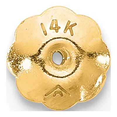 14K Yellow Gold Threaded Ear Nut Earring Back