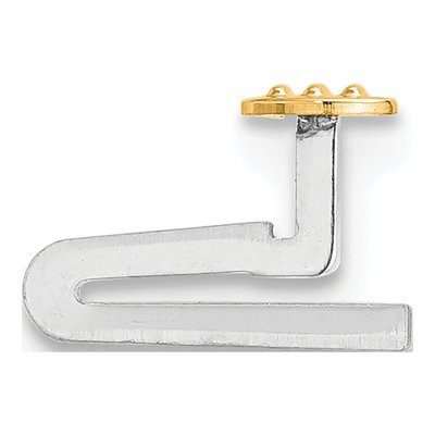 14K Two-Tone Gold Tongue Clasp Male Component