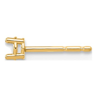 14K Yellow Gold 4-Prong Earring Mounting, 3mm