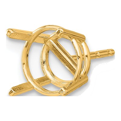 14K Yellow Gold Round 4-Prong Earring Mounting – view 3
