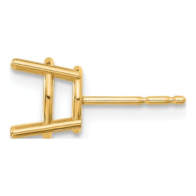 14K Yellow Gold Round 4-Prong Earring Mounting
