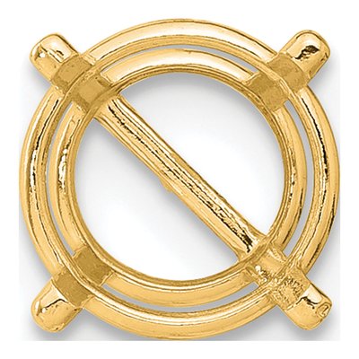 14K Yellow Gold 8mm Round 4-Prong Earring Mounting – view 2