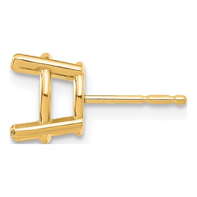 14K Yellow Gold 8mm Round 4-Prong Earring Mounting
