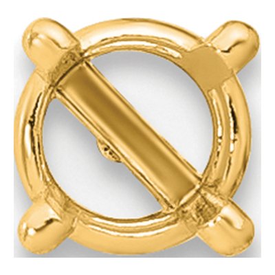 14K Yellow Gold Round 4-Prong Earring Mounting – view 2