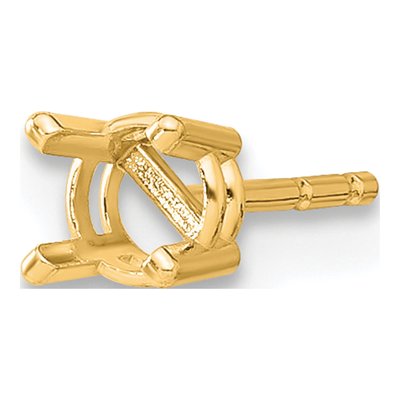 14K Yellow Gold Round 4-Prong Earring Mounting – view 3