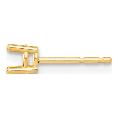 14K Yellow Gold Round 4-Prong Earring Mounting