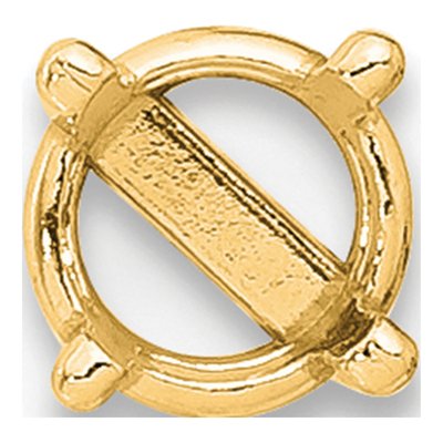 14K Yellow Gold 4mm Round Earring Mounting – view 2
