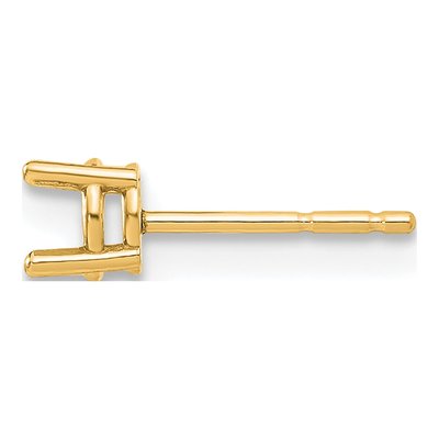 14K Yellow Gold 4mm Round Earring Mounting