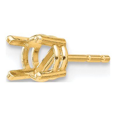 14K Yellow Gold 4-Prong Earring Mounting, 4.5mm – view 3