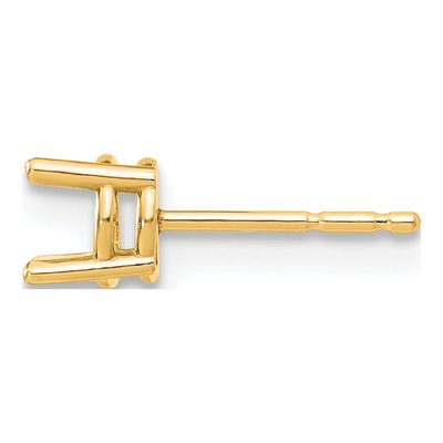 14K Yellow Gold 4-Prong Earring Mounting, 4.5mm