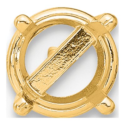 14K Yellow Gold Round Prong Earring Mounting, 5mm – view 2