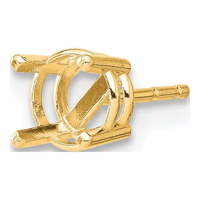 14K Yellow Gold 4-Prong Earring Mounting, 5.5mm – view 3