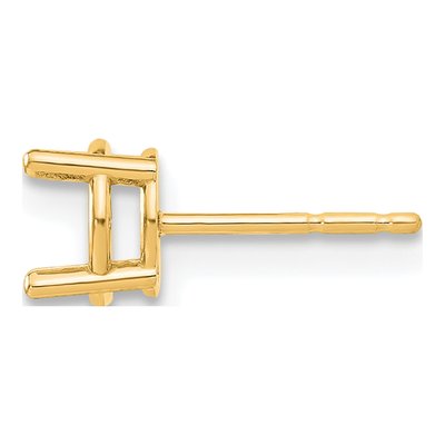 14K Yellow Gold 4-Prong Earring Mounting, 5.5mm