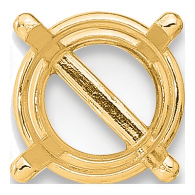 14K Yellow Gold 6mm Round 4-Prong Earring Mounting – view 2