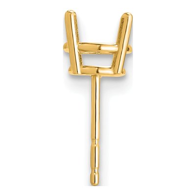 14K Yellow Gold 6mm Round 4-Prong Earring Mounting