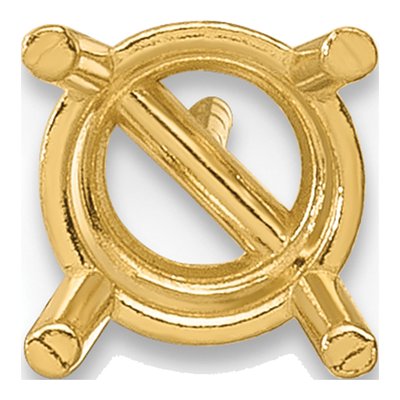 14K Yellow Gold Round 4-Prong Earring Mounting – view 2