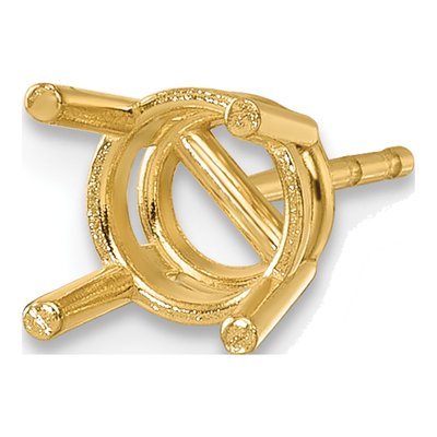 14K Yellow Gold Round 4-Prong Earring Mounting – view 3
