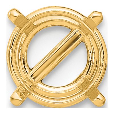 14K Yellow Gold Round 4-Prong Earring Mounting – view 2