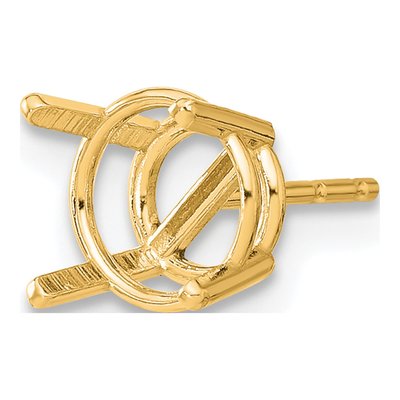 14K Yellow Gold Round 4-Prong Earring Mounting – view 3