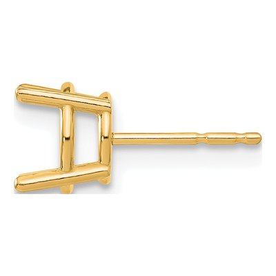 14K Yellow Gold Round 4-Prong Earring Mounting