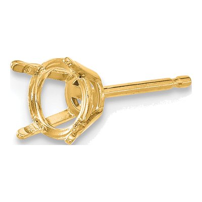 14K Yellow Gold 8mm Round 4-Prong Earring Mounting – view 3
