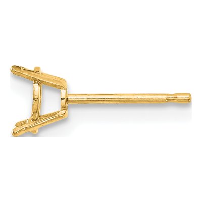 14K Yellow Gold 8mm Round 4-Prong Earring Mounting