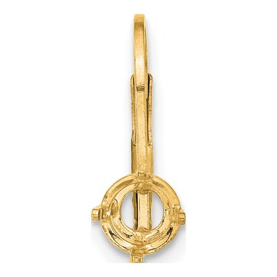 14K Yellow Gold 4mm Leverback Earring Mounting – view 2