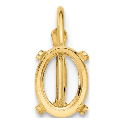 14K Yellow Gold Oval 4-Prong Leverback Mounting – view 2