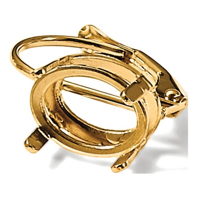14K Yellow Gold Oval 4-Prong Leverback Mounting – view 3