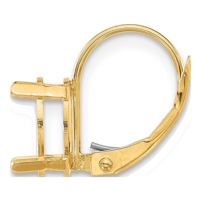 14K Yellow Gold Oval 4-Prong Leverback Mounting