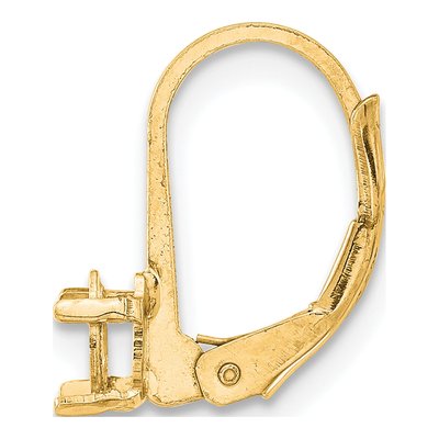14K Yellow Gold Pear Leverback Earring Mounting