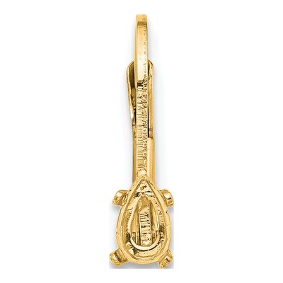 14K Yellow Gold Pear Leverback Earring Mounting – view 2