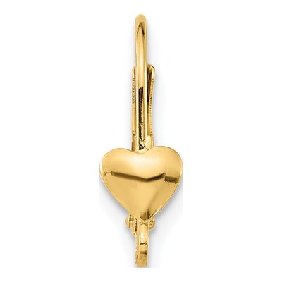 14K Yellow Gold Heart Leverback Earring Mounting – view 2