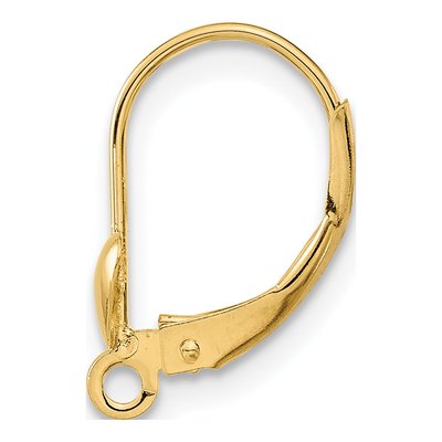 14K Yellow Gold Heart Leverback Earring Mounting