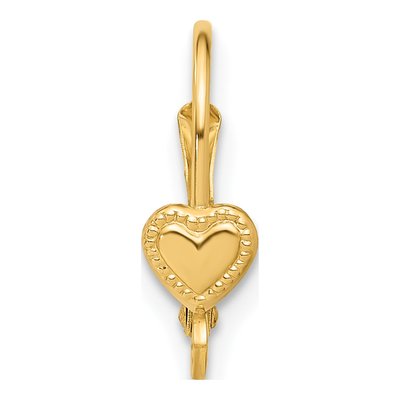 14K Yellow Gold Heart Leverback Earring Mounting – view 2