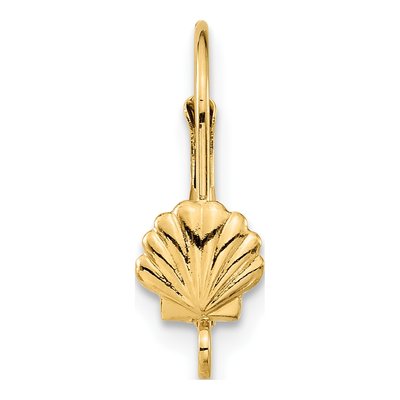 14K Yellow Gold Shell Leverback Earring Finding – view 2