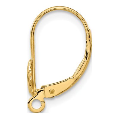 14K Yellow Gold Shell Leverback Earring Finding