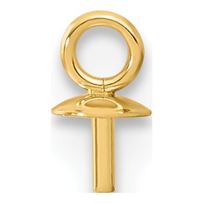 14K Yellow Gold 3.2mm Pearl Earring Drop Mounting