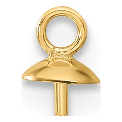 14K Yellow Gold Pearl Earring Drop Mounting
