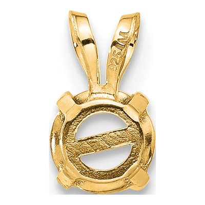 14K Yellow Gold Round 4-Prong Pendant Mounting – view 3